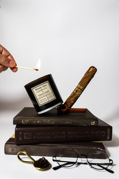 dark fired tobacco candle Honey & Scented and are never (ever) tested on animals Tuscany Candle Homme + Heritage